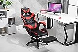 HEERRAV RETAIL PU Leather Gaming Chair with Footrest for Office/Home/Study (Red)