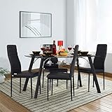 Royaloak Inter Four Seater Dining Table Set (Black)