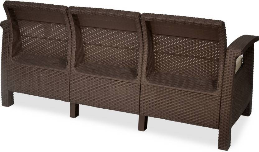 goa 3 seater sofa brown