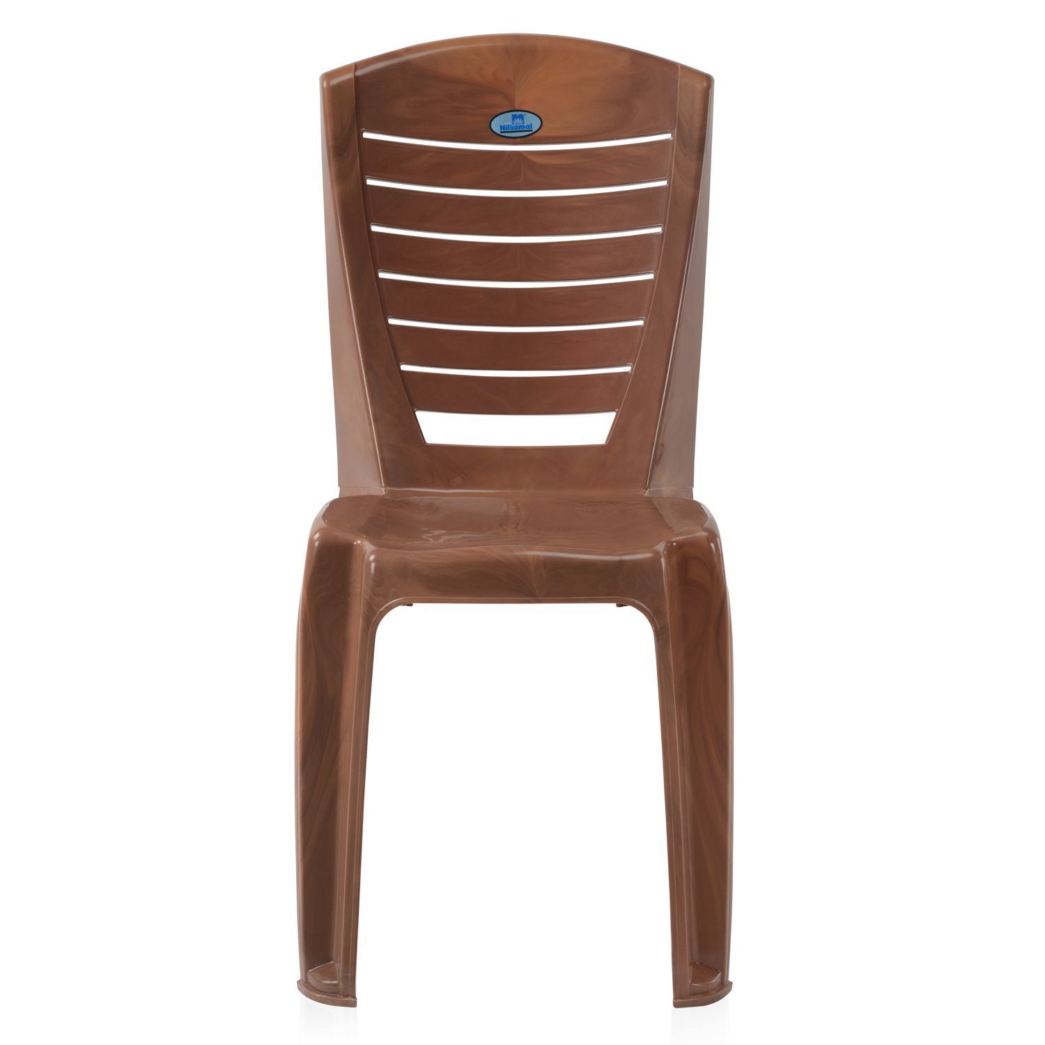 Nilkamal 4025 Armless Plastic Chair Pear Wood (Set of 6)