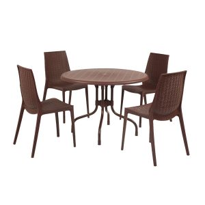 cherry table with lumina chair brown