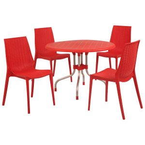 cherry table with lumina red