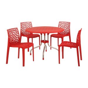 cherry table with web red